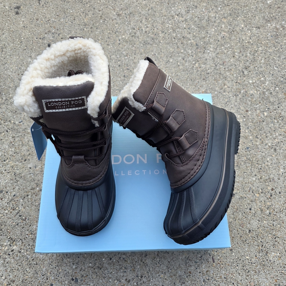 London Fog Brown and Black Winter Boots Toddler Boys 12k